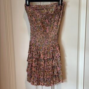 Patrons of Peace Strapless Ruffled Sheath Dress